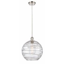 Innovations Lighting  Ballston Athens Deco Swirl - 1 Light 12" Cord Hung Mini Pendant Polished Nickel