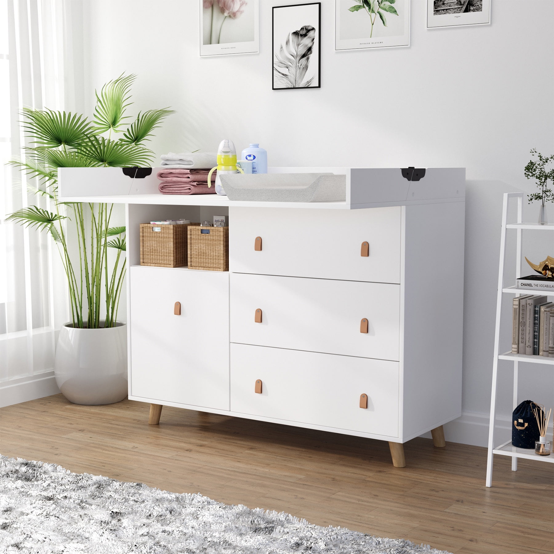 AIEGLE Baby Dresser Changing Table for Infants, Nursery Storage