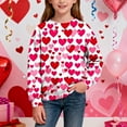 thumbnail image 2 of LckLvx Girls Boys Valentine's Day Sweatshirts Crewneck Cute Heart Print Casual Pullover Trendy Kids Long Sleeve Shirts, 2 of 8