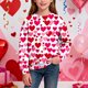thumbnail image 1 of Sudadera sin capucha para niño, con estampado de San Valentín, de manga larga, informal, deportiva, con capucha, sudadera de manga larga sin capucha, top con inserciones en los hombros, blusa de polié, 1 of 8