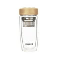 thumbnail image 1 of Moyic Botella de agua de doble capa, vaso de té con filtro de acero inoxidable montado en el coche, taza para el hogar, viajes, oficina, Teteras oro, 1 of 6