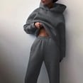 thumbnail image 2 of Timegard Sweatsuits for Women 2 Piece Outfits Hooded Solid Color Long Sleeve Pullover Tops Sweatpants with Pockets Set, 2 of 6