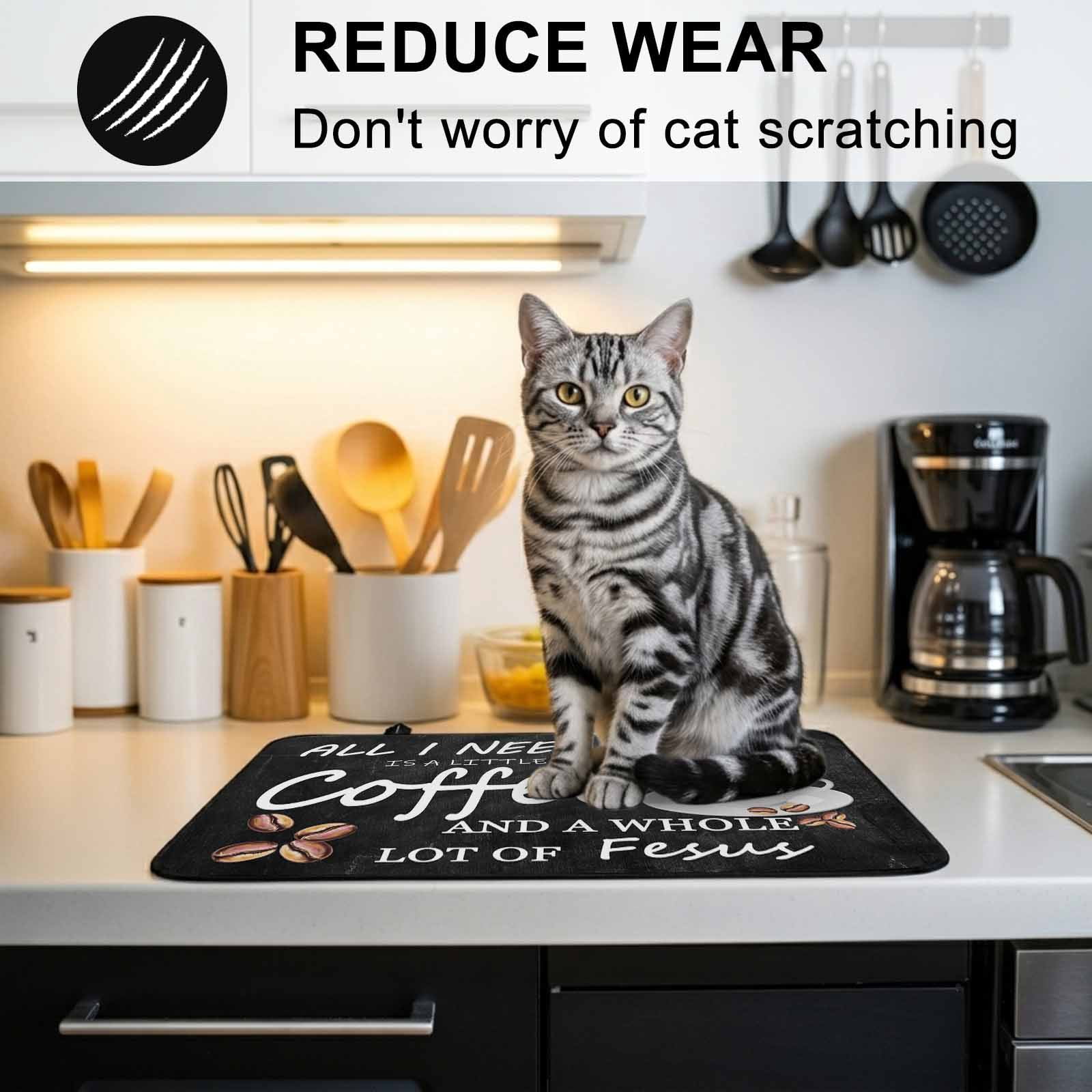 Vintage Coffee Stove Top Cover for Electric Stove, Heat-proof & Non Slip Glass Top Stove Cover Protector, Farmhouse Coffee Beans Cup Country Kitchen Flat Cooktop Rubber Mat 24x21 Inches