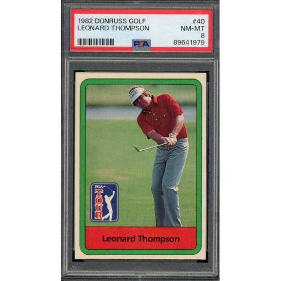 Leonard Thompson Card 1982 Donruss Golf #40 PSA 8