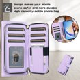 thumbnail image 4 of Nalacover for Samsung Galaxy S24 Plus Premium PU Leather Crossbody Case with Shoulder Strap & Wrist Strap,Shockproof Magnetic Flip Kickstand Credit Card Slots Zipper Wallet Phone Case,Purple, 4 of 12
