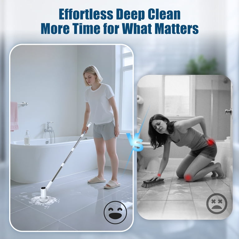 Airrobo BC200 Cordless Electric Spin Scrubber with Extension Handle photo 3