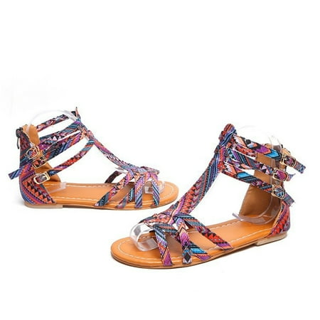 

Cathalem Strap Style Women Buckle Sandals Sandals Shoes Sandals Ethnic Women s sandals Heeled Sandals for Women Purple 8.5