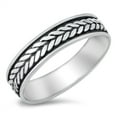 thumbnail image 1 of Elegant Braided Knot Ring .925 Sterling Silver Jewelry Female Male Unisex Size 9, 1 of 4