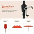 thumbnail image 4 of ZYPPPA  13 FT Double-sided Patio Umbrella, Outdoor Large Twin Size Umbrella w/Crank Handle & 12 Heavy-Duty Ribs, Oversized Rectangle Market Umbrella for Garden Deck Poolside, 4 of 18