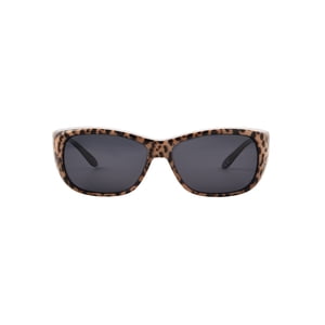 Solar Shield Leopard Fit-Over Rectangle Sunglasses