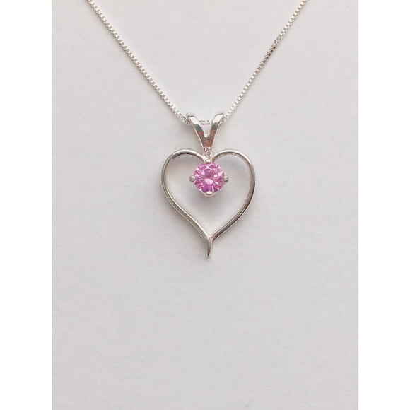 Pink sapphire necklace, pink sapphire pendant, pink sapphire jewelry, pink stone necklace, pink stone pendant, September birthstone necklace