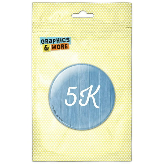 5K Runner Fitness Wood Planks Blue Refrigerator Button Magnet