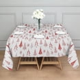 thumbnail image 3 of Red Christmas Tree Pattern Square Tablecloth,Waterproof Square Table Cover,Wipeable Spillproof Washable Table Cover for Home Kitchen Party Decor 42"X42"(107x107cm), 3 of 6