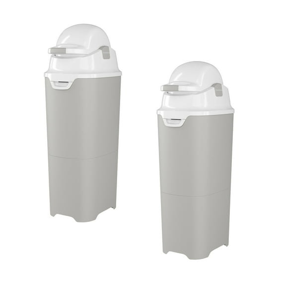 Foundations Tall Diaper Pail, Gray, 2-Pack