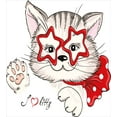 thumbnail image 3 of Ambesonne Cat Duvet Cover Sets, Cat Star Glasses Funny, 2-King, Pale Pink Beige and Red, 3 of 3