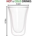 thumbnail image 4 of JECOBI Double Wall Insulated Glass Cups 10.oz Set of 2. HAND MADE For Clear Drinkware for Hot / Cold Drinks, Dishwasher Safe, 4 of 9