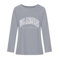 thumbnail image 4 of MKLEKYY Chemises Habillées pour Femmes T-Shirt Décontracté Imprimé Col Rond Manches Longues Ample, 4 of 4