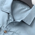 thumbnail image 6 of VBTAPA Men's Cargo Shirt Relaxed Fit Short Sleeve Button Down Shirts Summer Casual Work Shirt Lightweight Untucked Dress Shirts with Pockets Blue XL, 6 of 8