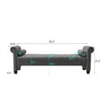 thumbnail image 3 of Rolled Arm Sofa Bench with Cylindrical Pillows, Rectangular End of Bed Bench Ottoman with Button-Tufted, Entryway Window Padded Seating Bench, Dark Grey, 3 of 7