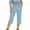 #170 Light Blue, variant on Felirenzacia Women's Capris Leggings, Faux Denim Stretchy Straight Leg Short Athletic Pants, Dark Blue,S