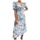 thumbnail image 2 of Puntoco Vestido De Manga Corta Con Cuello En V, Vestido Informal Y Sexy De Verano Con Cuello Cuadrado Y Manga Abullonada Con Abertura Floral, Estilo Festivo, Azul Claro Xl, 2 of 6