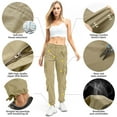 thumbnail image 3 of POENTAB Cargo Pants for Women Cotton Work Pant Hiking Trousers with 8 Pockets(No Belt), 3 of 8