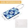 thumbnail image 5 of Blue and White Geometry Square PU Leather Luggage Tags, 2 Pack, with Privacy Cover and Stainless Steel Ring - Suitable for Travel, Backpack, Handbag - Bag Tags, Handbag Tags, 5 of 7