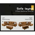 thumbnail image 2 of PonLiving Furniture Caramel 103.5'' Sectional Sofa with Storage Ottoman, Right & Left Hand Facing, Leather Upholstered, 2 of 7