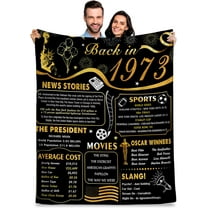 50th Birthday Gift for Men Women, Happy 50th Birthday Decorations, Gifts for 50 Year Old Women Men, Back 1973 50th Birthday Gifts Ideas Throw Blanket 50"x60" Inch