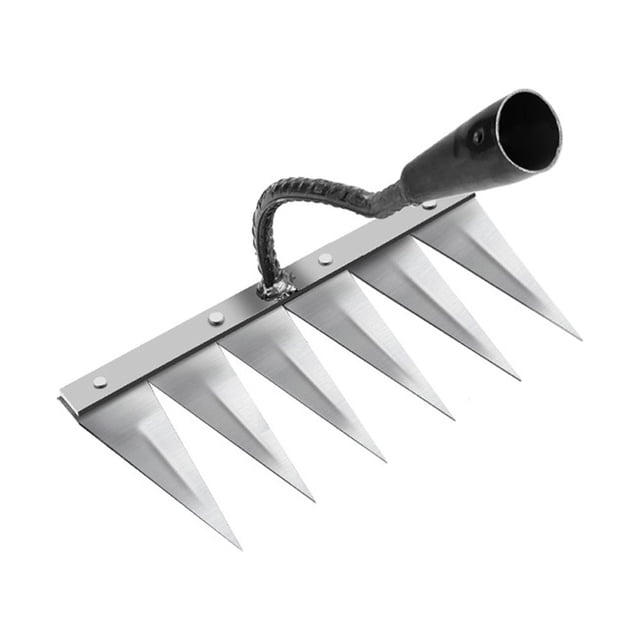 TFixol High-Carbon Steel Multi-Tine Garden Rake for Soil Loosening, Leaf Raking, and Grass Clearing - Durable and Versatile Tool with Reinforced Welding (Handle Not Included)