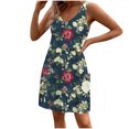 thumbnail image 2 of Ovzne Robes pour Femmes Robe de Plage Mode d'Été pour Femmes Imprimé Poche Sans Manches Robe à Col en V Robe Grande Taille Robe Imprimée Liquidation, 2 of 5