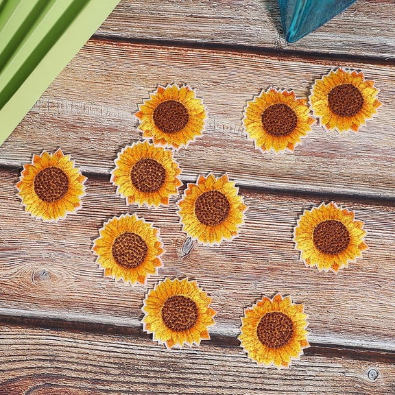 OTVIAP Sunflower Patch,20pcs Sunflower Pattern Sew on Iron on Embroidered Patch DIY Clothes Backpack Applique,Embroidered Patch