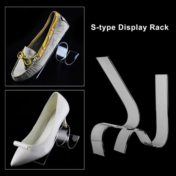 WESIEVYA 3Pcs Clear Acrylic Shoe Display Stand Ideal for High Heels and Sports Shoes Storage