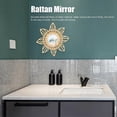 thumbnail image 3 of Miroir de maquillage décoratif innovant en rotin, style rétro, pour salle de bain, à suspendre au mur, motif fleur, 3 of 4