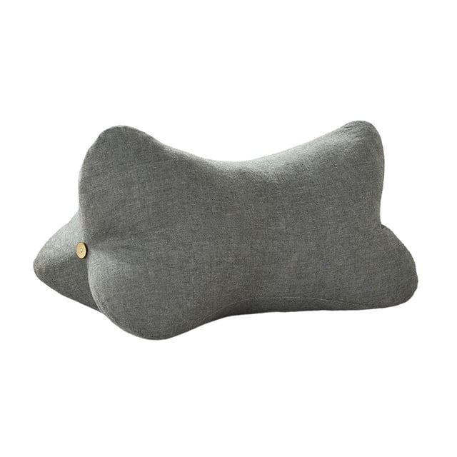 Almohada lumbar, cojín para el respaldo con funda extraíble y lavable, almohada suave para el cuello, almohada de apoyo para la cintura para el sofá Gris