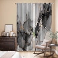 thumbnail image 3 of Kitchen Curtains 84 Inch Length 2 Panels, Black Gold Marble Grommets Window Treatment Curtain, Vintage Abstract Geometric Gradient Thermal Curtains Drapes for Living Room/Bathroom, 3 of 9
