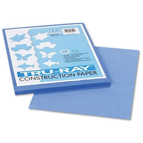 Tru-Ray Construction Paper, Blue, 9” x 12”, 50 Sheets