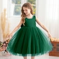 thumbnail image 3 of RUTAYY Children Girls Dress Round Neck Solid Color Wedding Flower Girl Skirt Piano Performance Everyday Wear Classic Stylish Dresses, 3 of 5