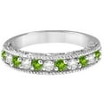 thumbnail image 2 of CZ Diamond Green Peridot Wedding Engagemetn Eternity Band 925 Sterling Silver Gemstone Jewelry For Women Gift, 2 of 5