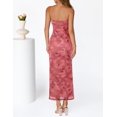 thumbnail image 4 of Merokeety Summer Tube Dress for Women Floral Mesh Bodycon Maxi Dress, Pink L, 4 of 6