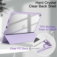 thumbnail image 2 of JETech Case for iPad Pro 10.5-Inch and iPad Air 3 (10.5-Inch 2019, 3rd Generation) with Pencil Holder, Clear Transparent Back Shell Slim Stand Shockproof Tablet Cover (Light Purple), 2 of 7