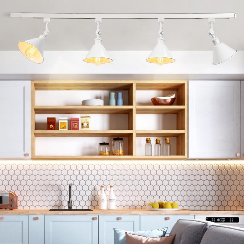 KAYYELAMP Minimalist White with Shade H-Type Track Lighting E26 Base Adjustable Angle Direction For Home Office 1 Pcs