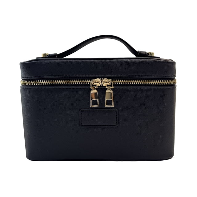 Estuche organizador de maquillaje con divisor extraíble, impermeable, de piel sintética, para vacaciones, para mujer