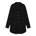 thumbnail image 6 of Conairie Swim Suit Coverup for Women Beach Cover Up Jacket Bikini Cardigan Button Down Shirt Solid Color Loose Fit Black XS, 6 of 6