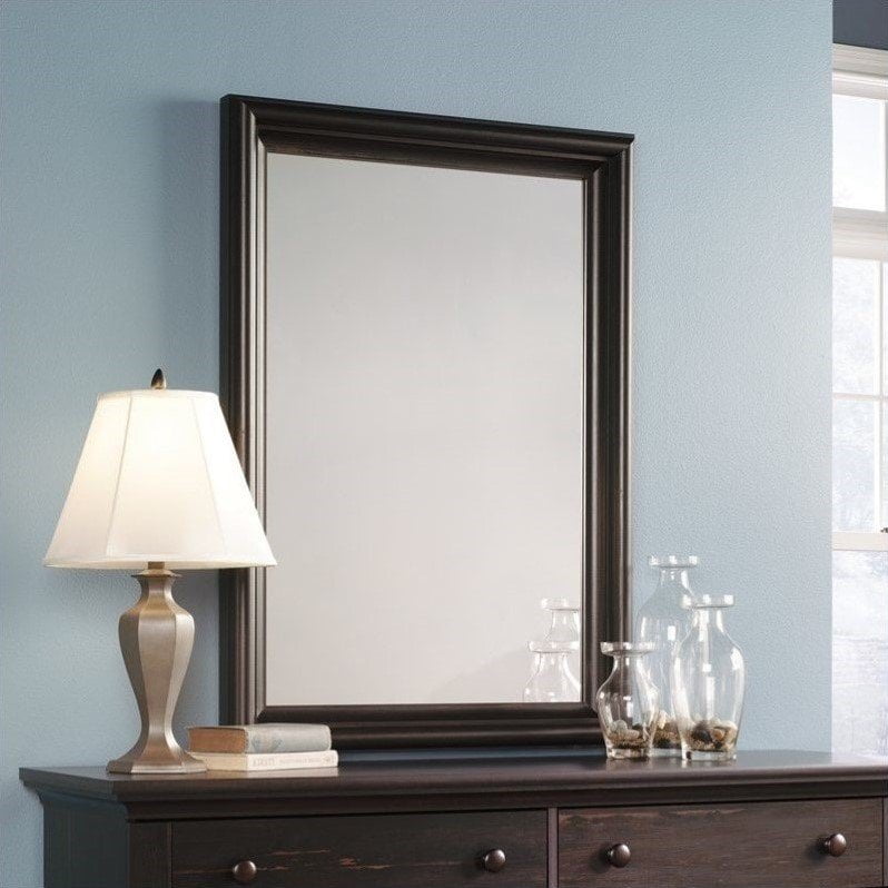 Sauder Harbor View Mirror Antiqued Paint Finish Walmart Com
