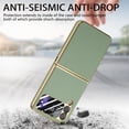 thumbnail image 5 of ELEHOLD for Samsung Galaxy Z Flip 4 Case Leather Protective Case with Tempered Glass Small Screen Protector Shockproof Anti-Scratch Phone Case for Galaxy Z Flip 4 2022, Green, 5 of 8