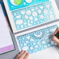 thumbnail image 4 of Yazoeia 2Pcs Student Ruler Multifunctional Drawing Stationery Multi Shaped Hollowed-Out Geometry Ruler with Protractor for School Plastic CJC912-140944, 4 of 7
