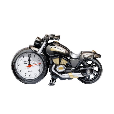 Motorcycle-Shaped Plastic Alarm Clock, Retro Motorbike Table Clock for Home Decoration, Creative Desk Timepiece for Bedside Table or Office
