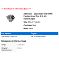 thumbnail image 2 of Alternator - Compatible with 1998 Pontiac Grand Prix 3.8L V6 Supercharged, 2 of 2