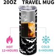 thumbnail image 5 of Halloween Bats 20 oz Tumbler with Lid and Straw Travel Coffee Mug Spill Proof Stainless Steel Double Wall Vacuum Insulated Cup, 5 of 6